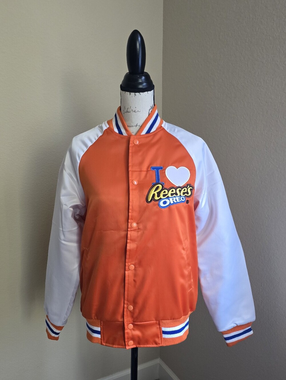 Paige Bueckers Angel Reese Orange Reese's Oreo Varsity Satin Jacket - Small